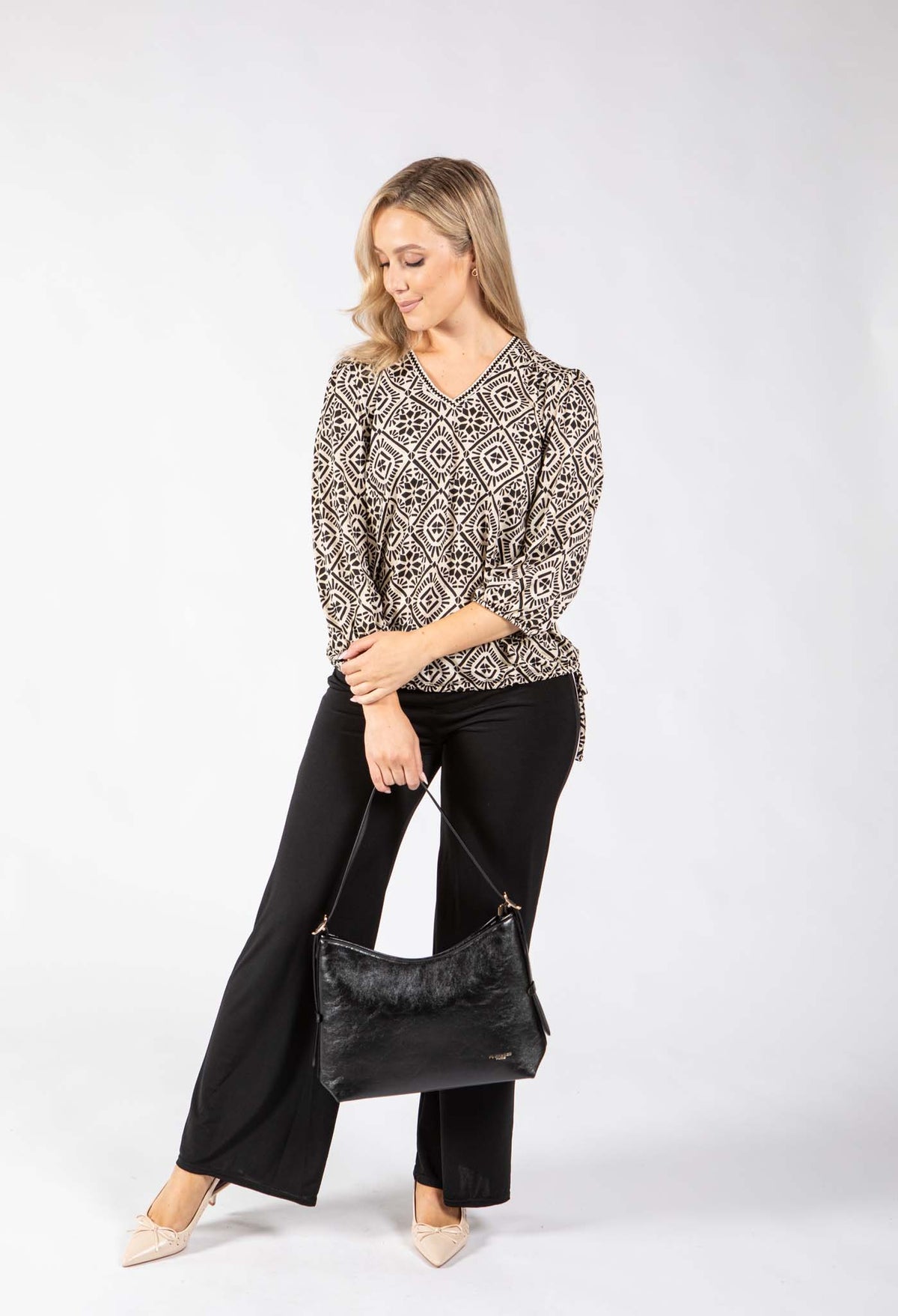 Tigua Abstract Print Top