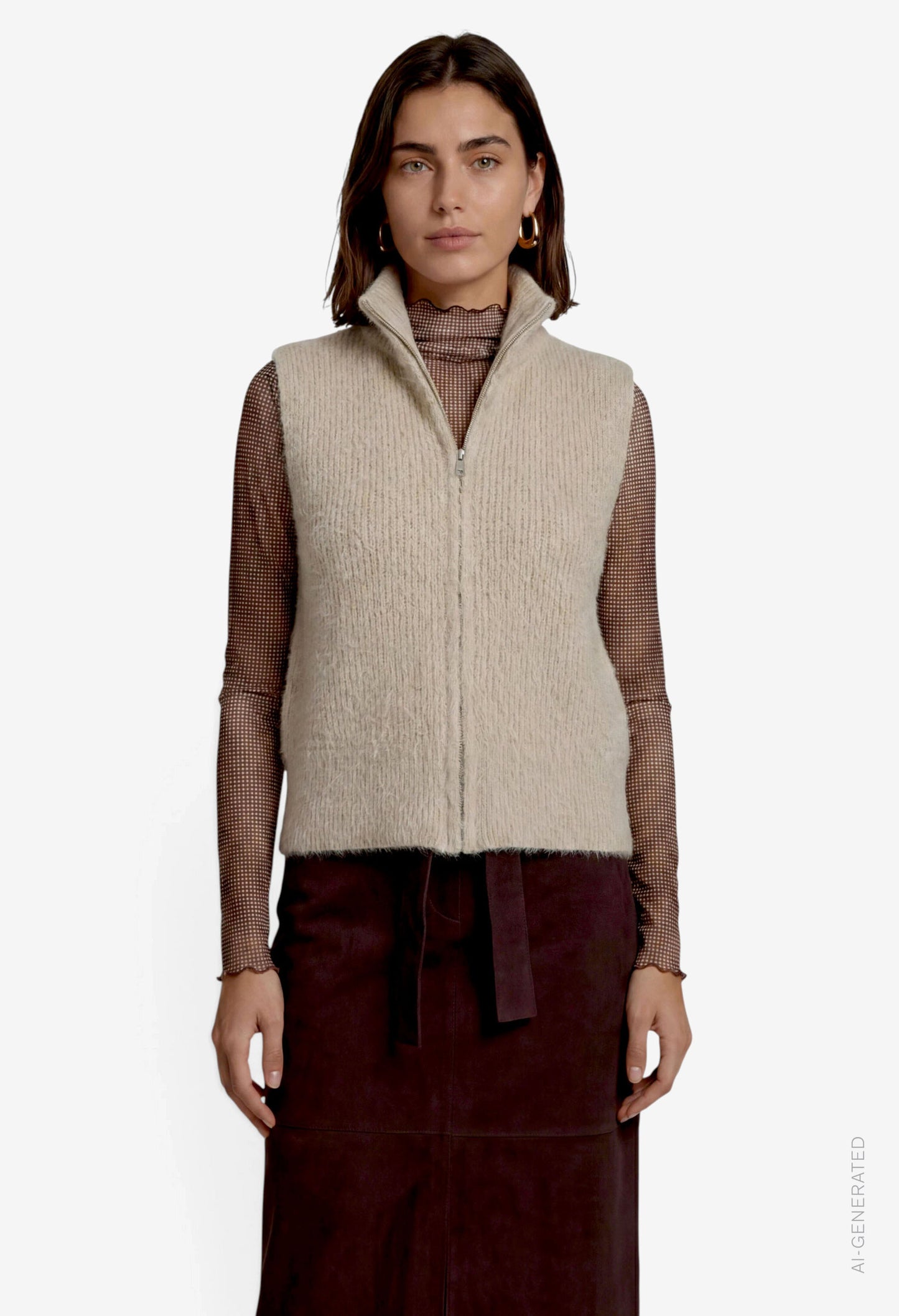 Fluffy Knit Gilet