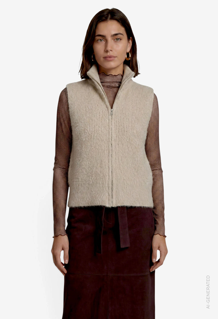 Fluffy Knit Gilet