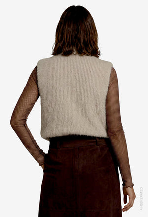 Fluffy Knit Gilet