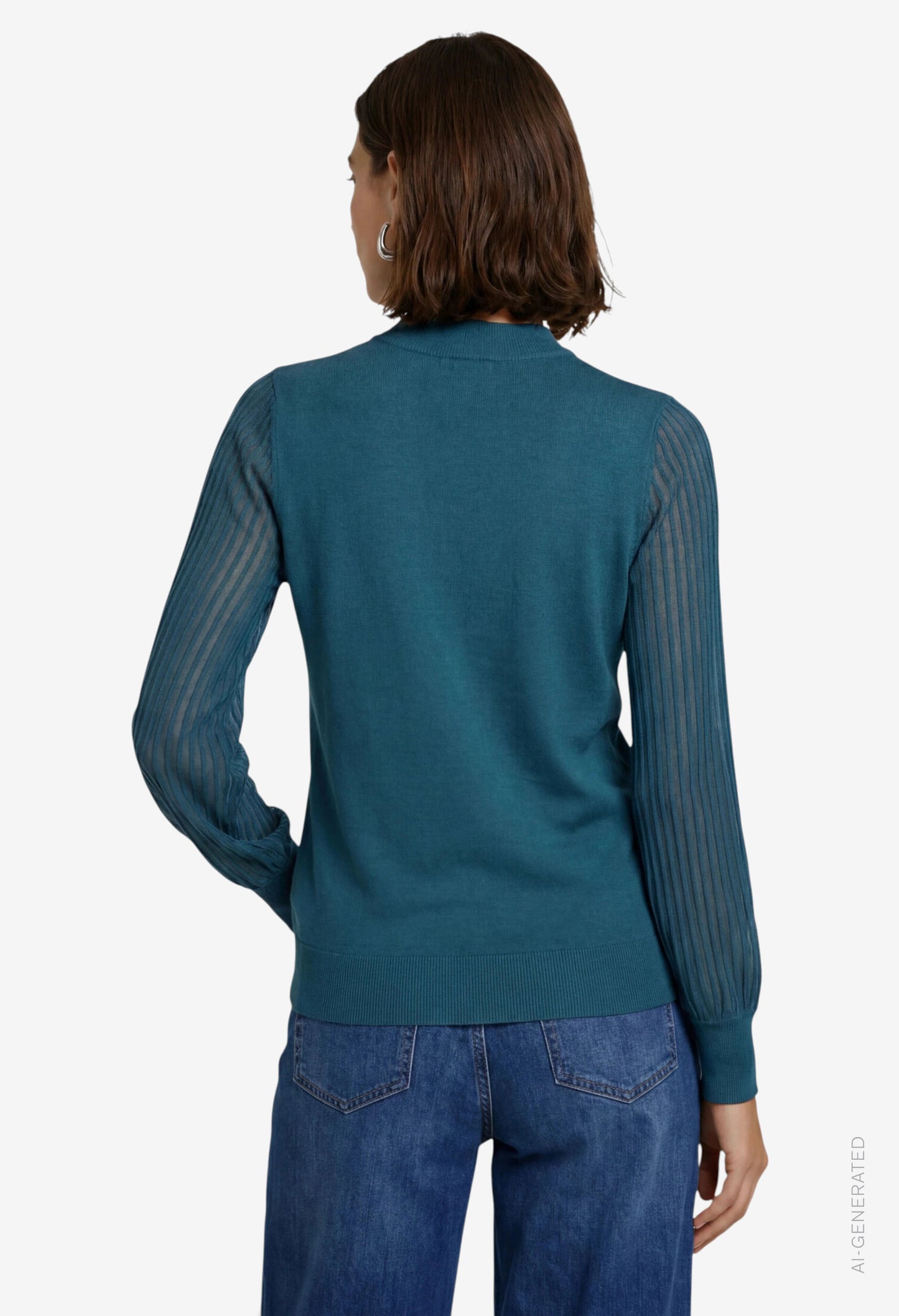 Sheer Sleeve Knit Top
