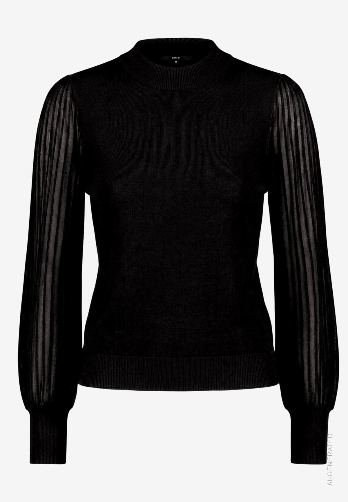 Sheer Sleeve Knit Top