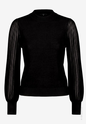 Sheer Sleeve Knit Top