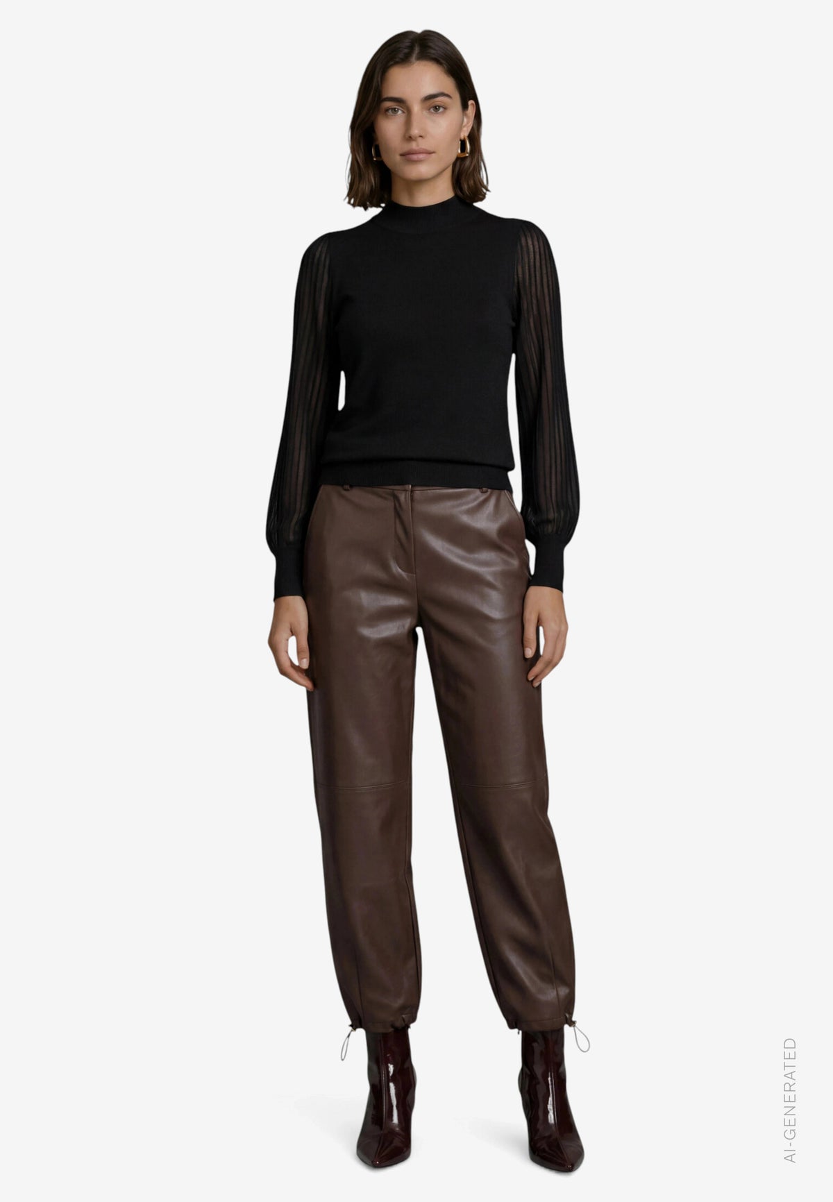 Sheer Sleeve Knit Top