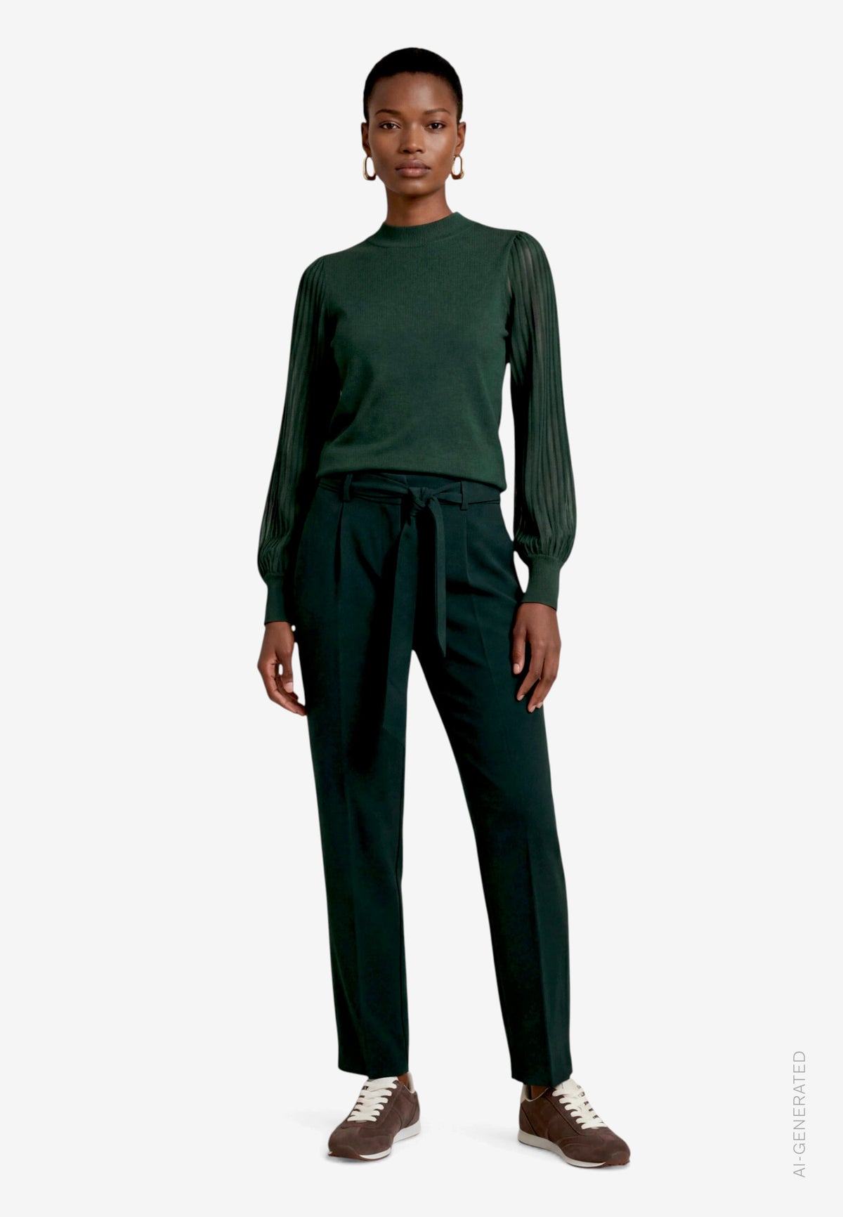 Sheer Sleeve Knit Top