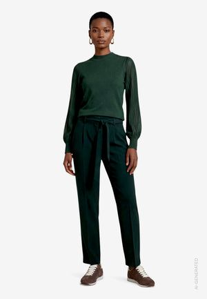 Sheer Sleeve Knit Top