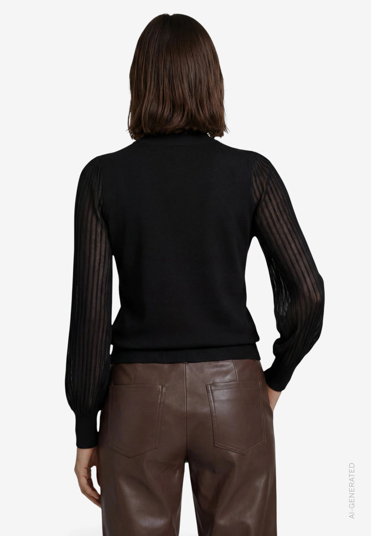 Sheer Sleeve Knit Top