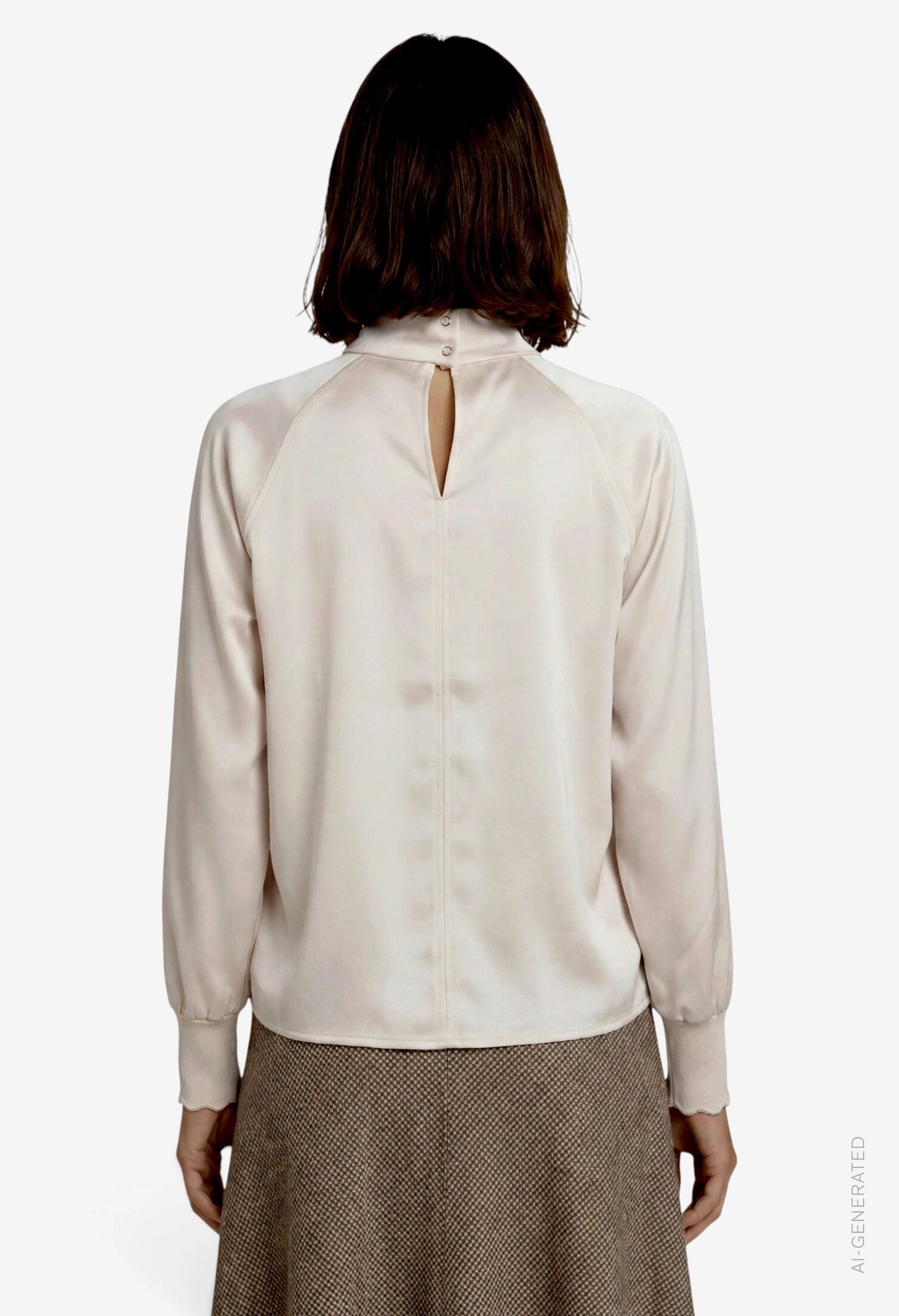 High Neck Satin Blouse