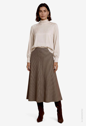 High Neck Satin Blouse