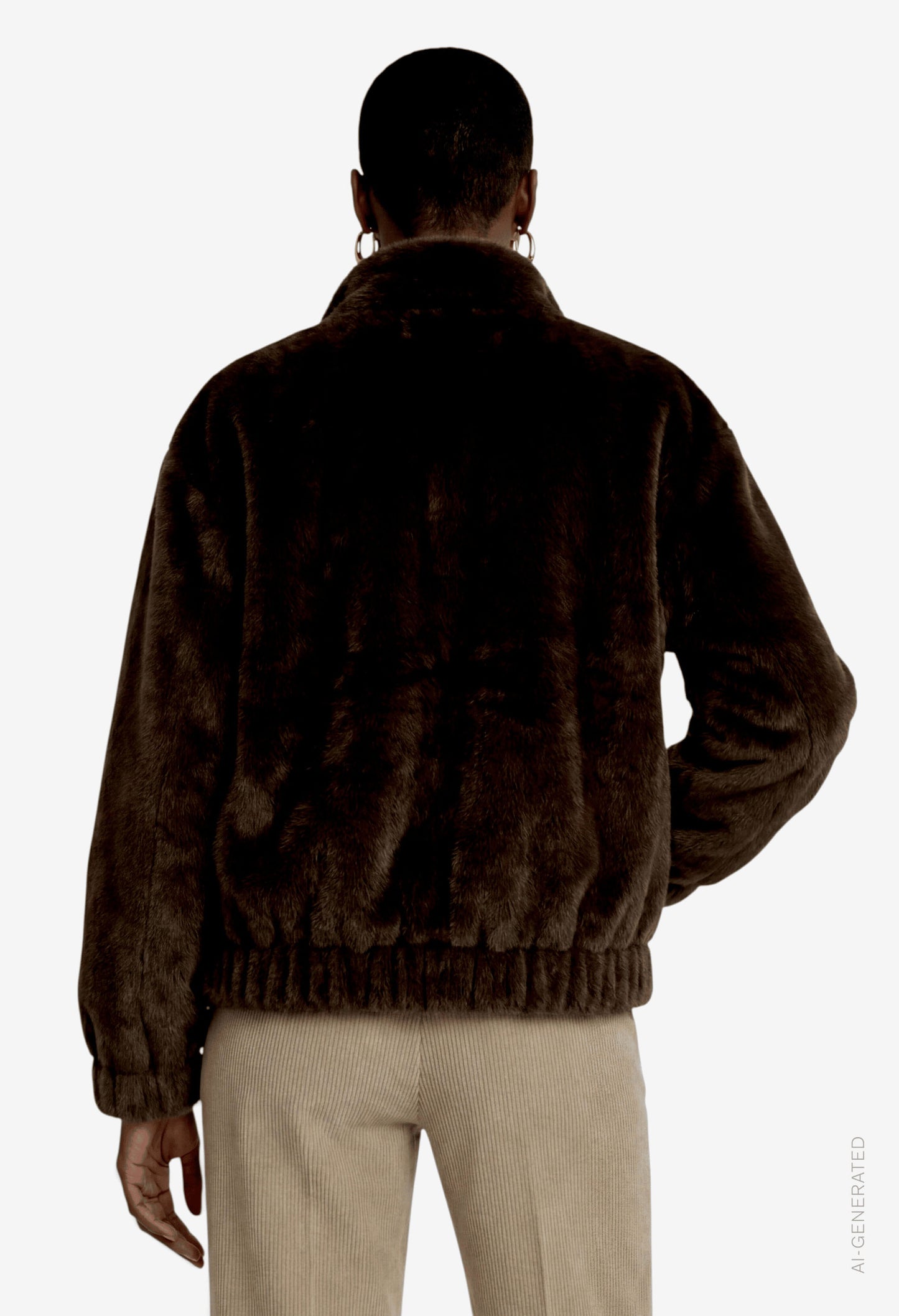Front Pocket Faux Fur Jacket