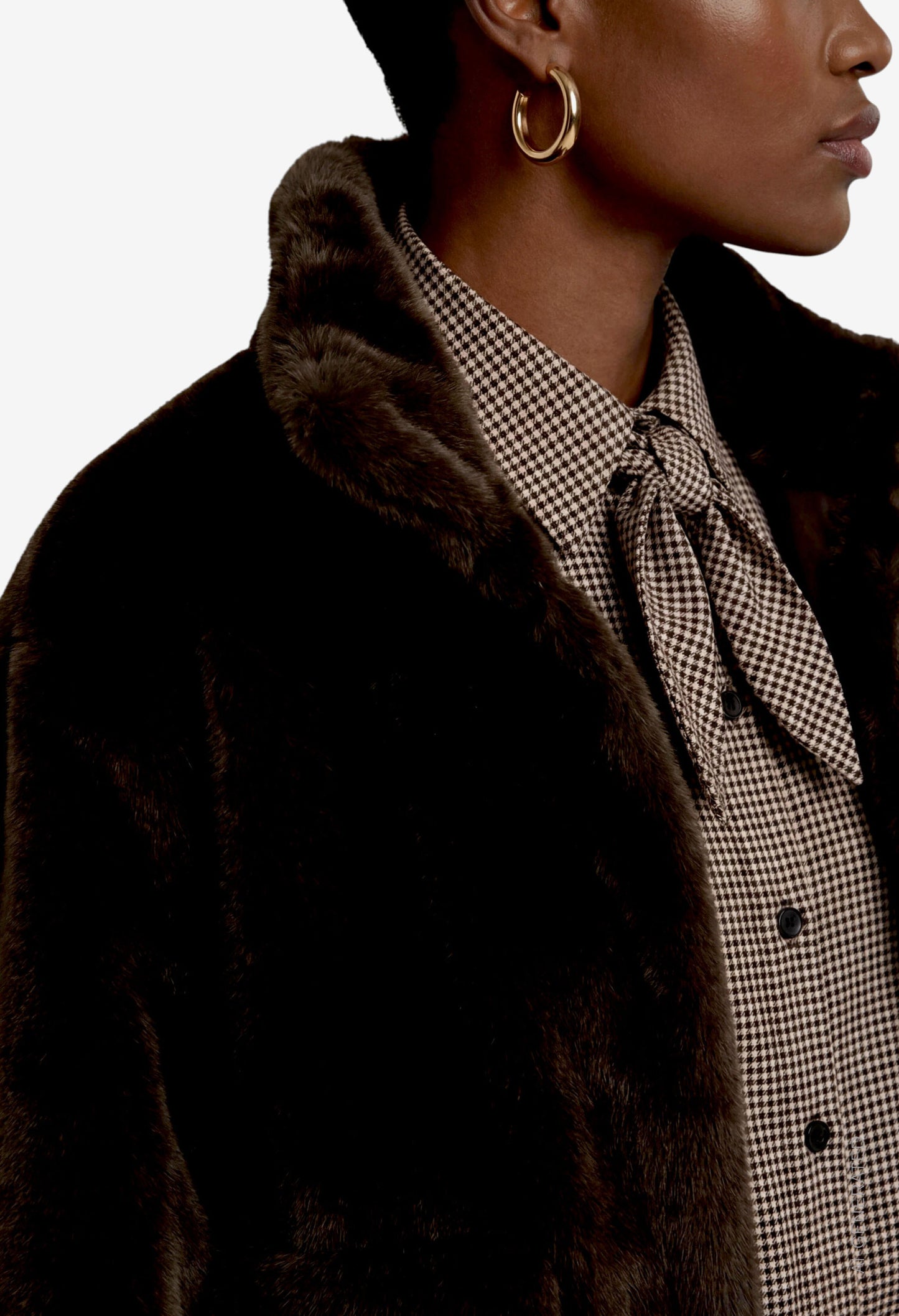 Front Pocket Faux Fur Jacket