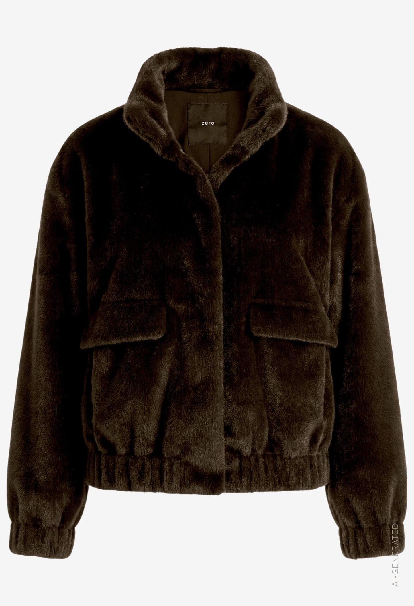 Front Pocket Faux Fur Jacket