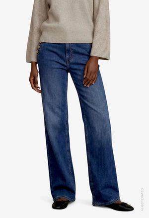 Button Detail Jeans