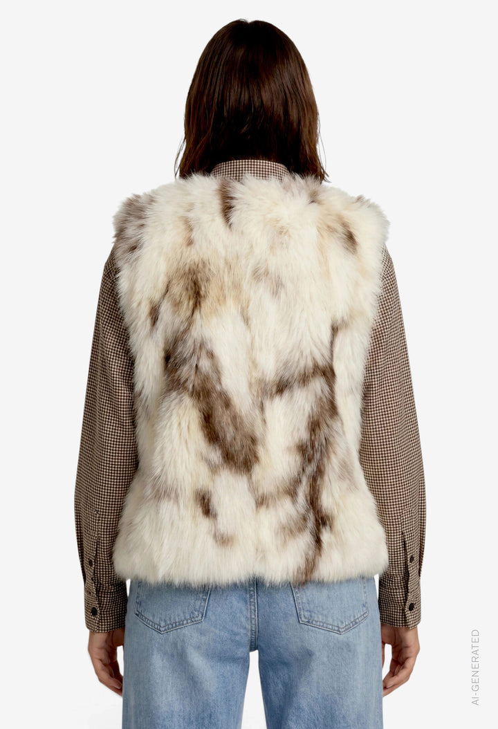 Animal Print Faux Fur Gilet