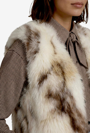 Animal Print Faux Fur Gilet