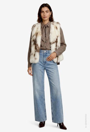 Animal Print Faux Fur Gilet