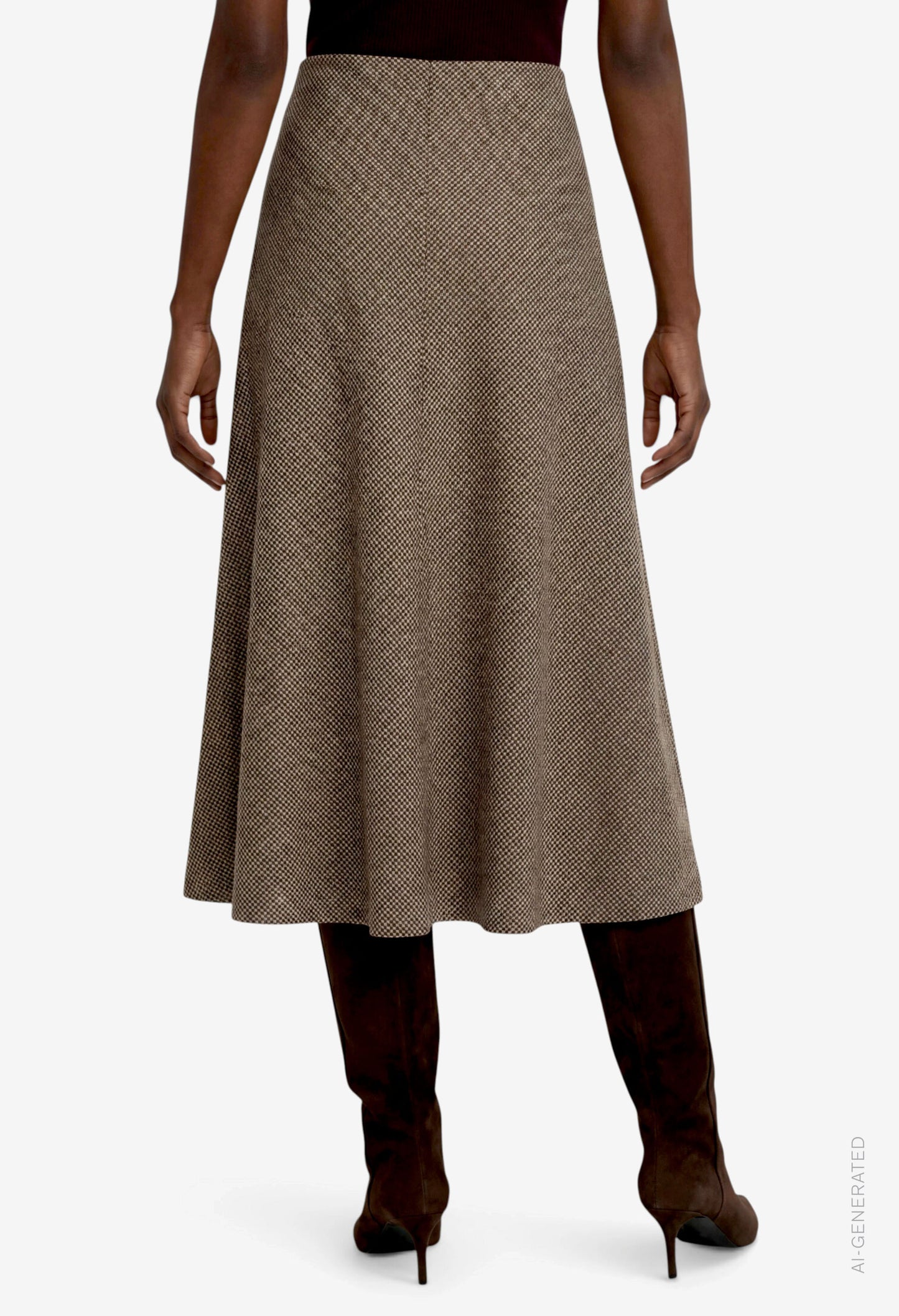 Herringbone Midi Skirt