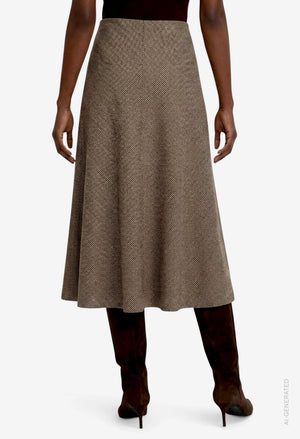 Herringbone Midi Skirt