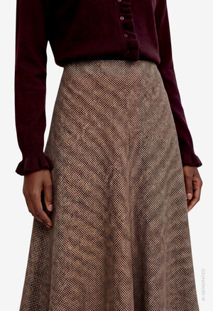 Herringbone Midi Skirt