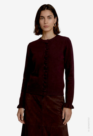 Frill Detail Knit Cardigan