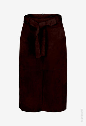 Faux Suede Midi Skirt