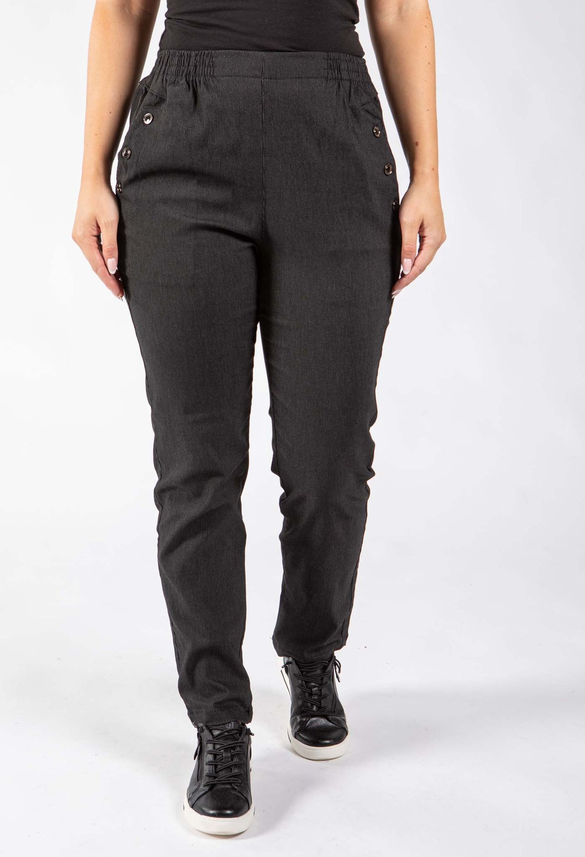 Pinstripe Pull On Trousers