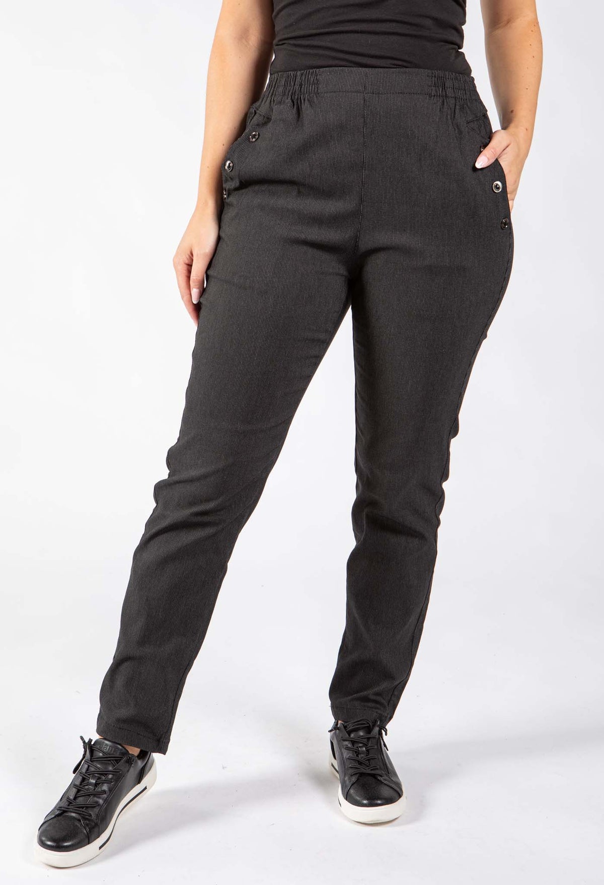 Pinstripe Pull On Trousers