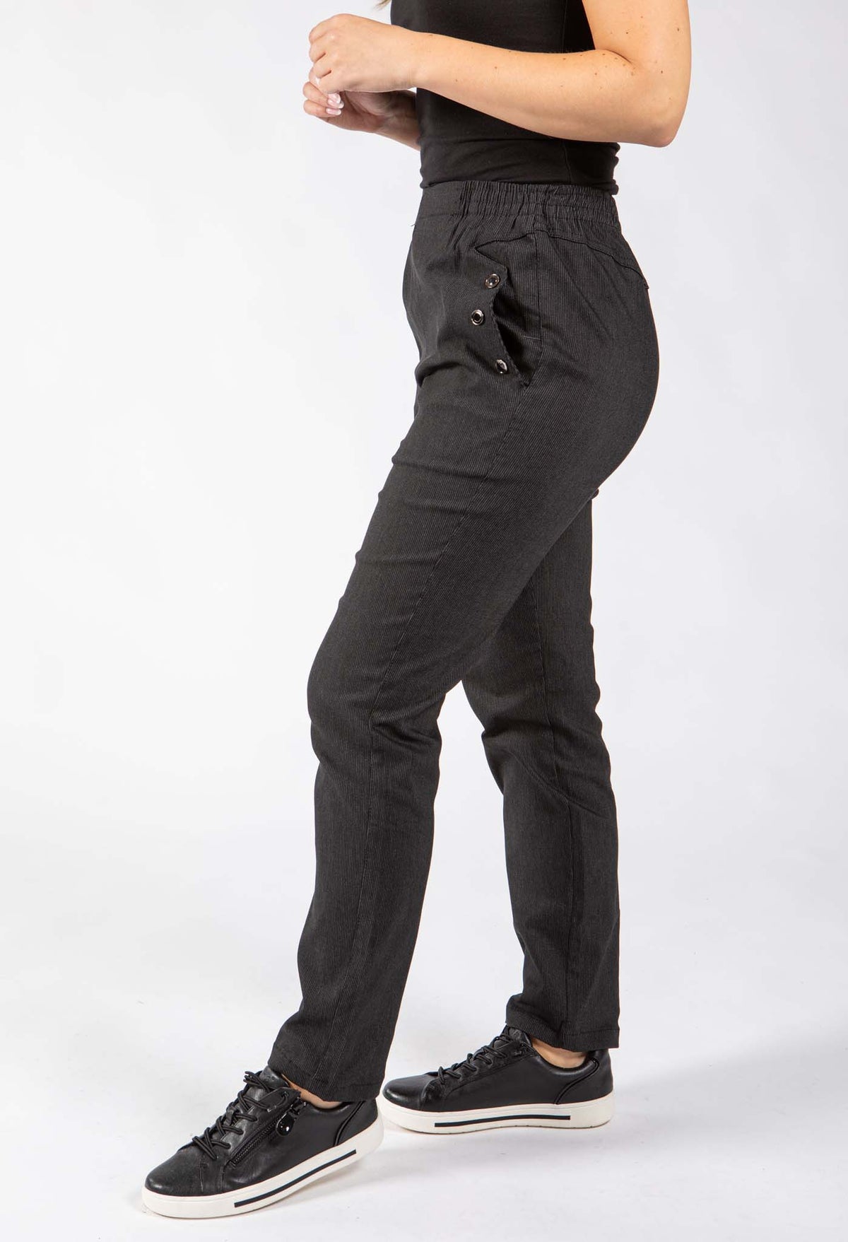 Pinstripe Pull On Trousers