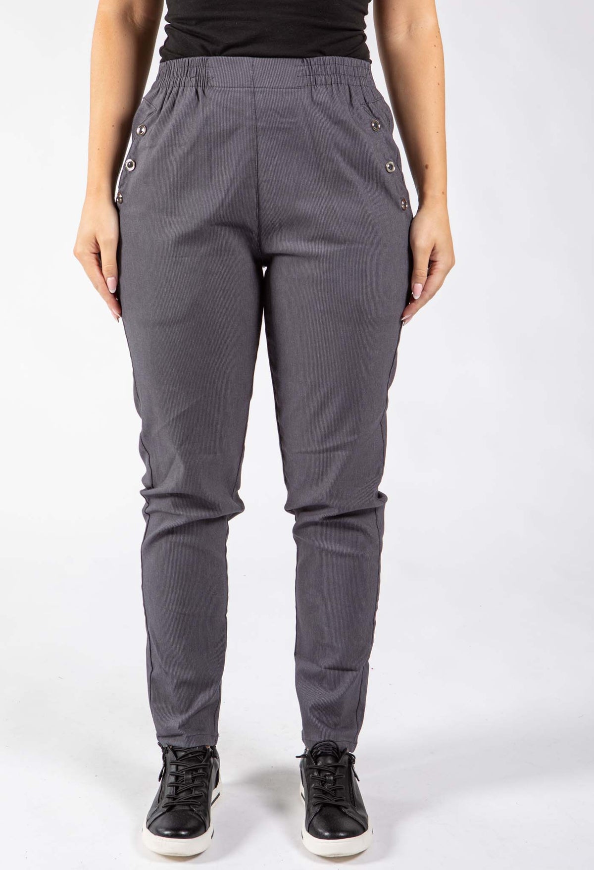Pinstripe Pull On Trousers
