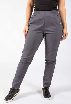 Pinstripe Pull On Trousers