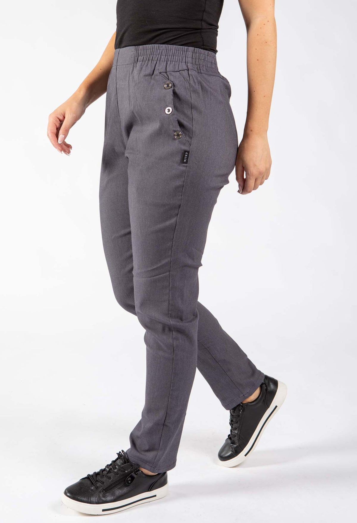 Pinstripe Pull On Trousers