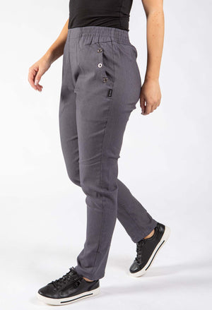 Pinstripe Pull On Trousers