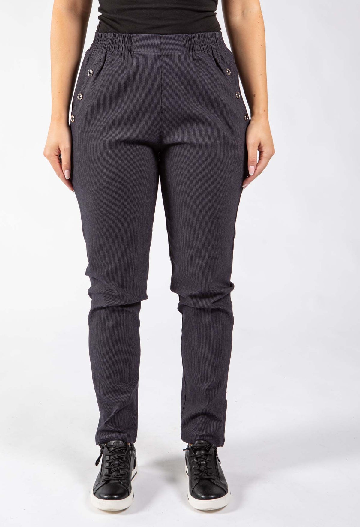 Pinstripe Pull On Trousers