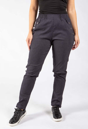 Pinstripe Pull On Trousers