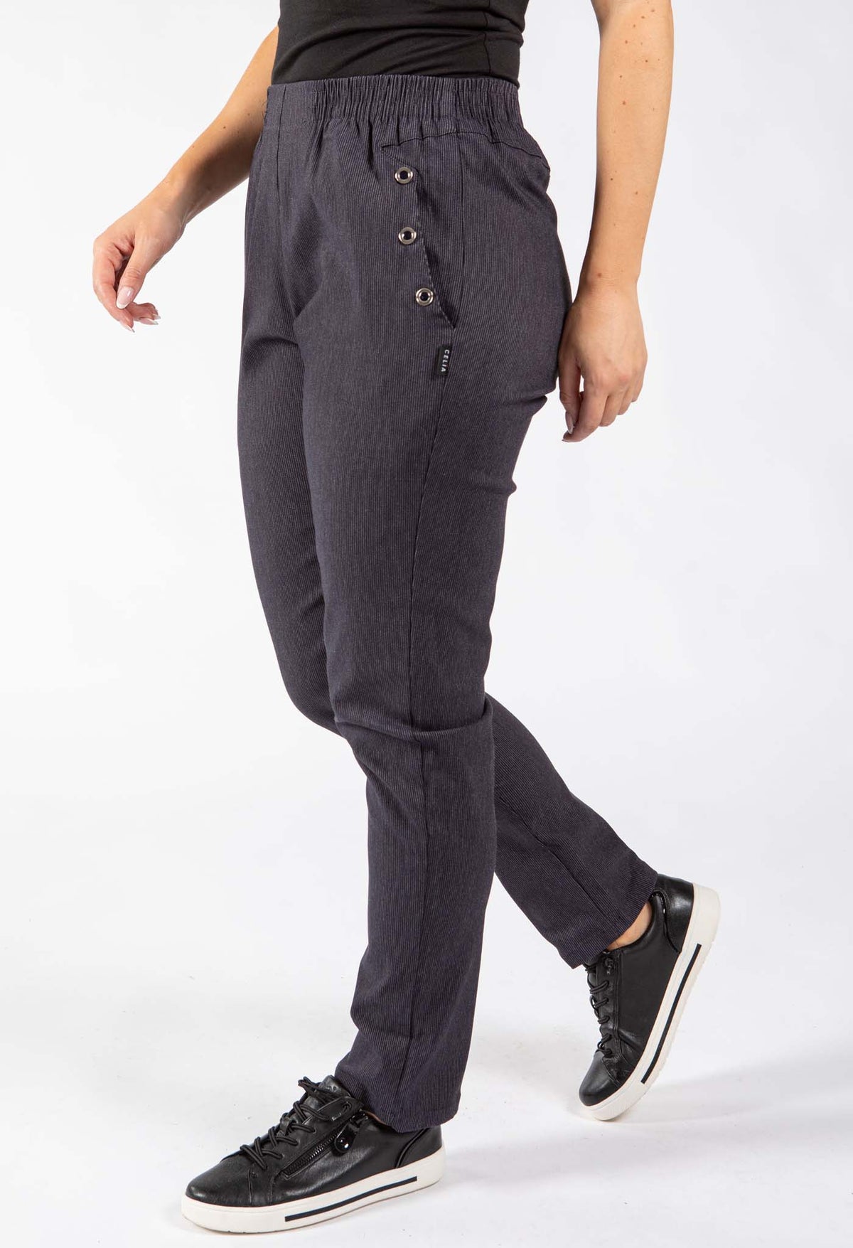 Pinstripe Pull On Trousers
