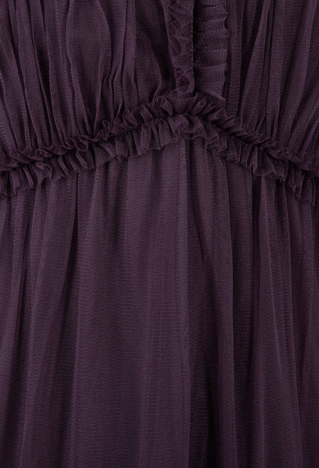Frill Detail Tulle Midi Dress