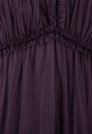 Frill Detail Tulle Midi Dress