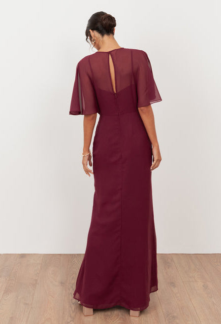 Embellished Angel Sleeve Maxi Dress
