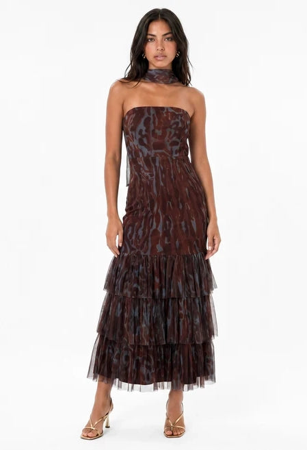 Animal Print Bandeau Dress