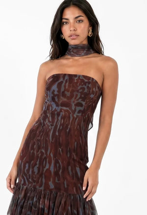 Animal Print Bandeau Dress