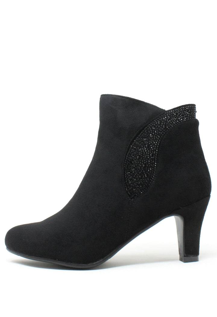 Diamante Feathered Ankle Boot