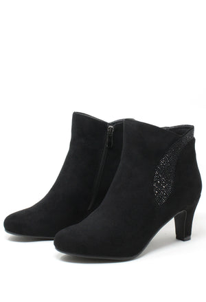 Diamante Feathered Ankle Boot