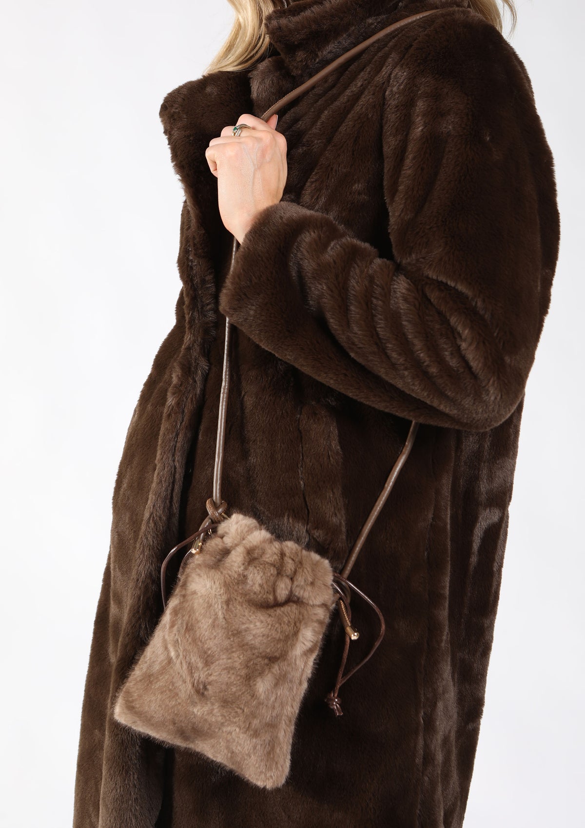mini crossbody faux fur bag