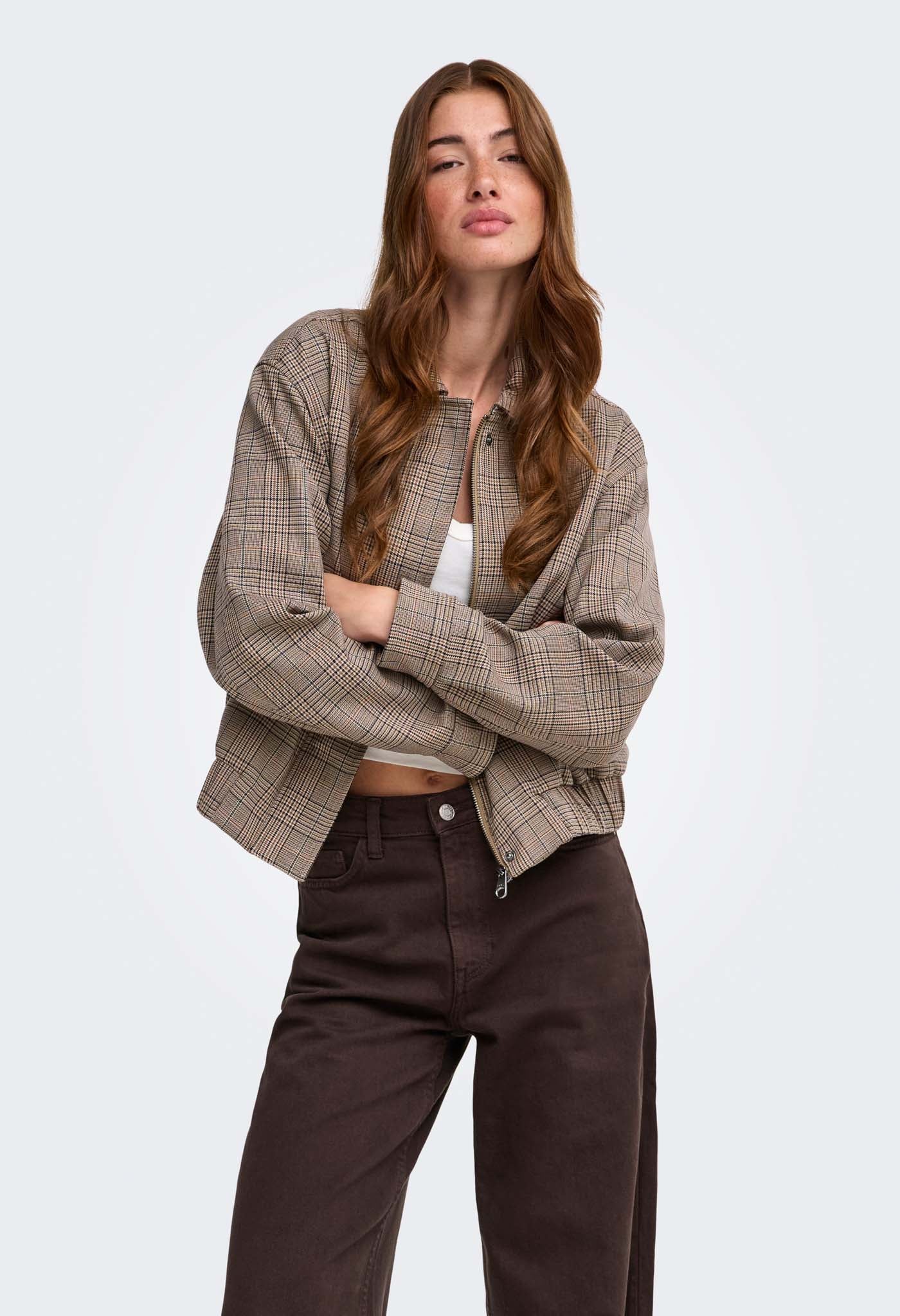 Onlursula Check Bomber Jacket