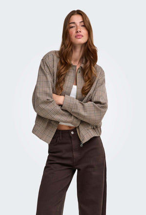 Onlursula Check Bomber Jacket