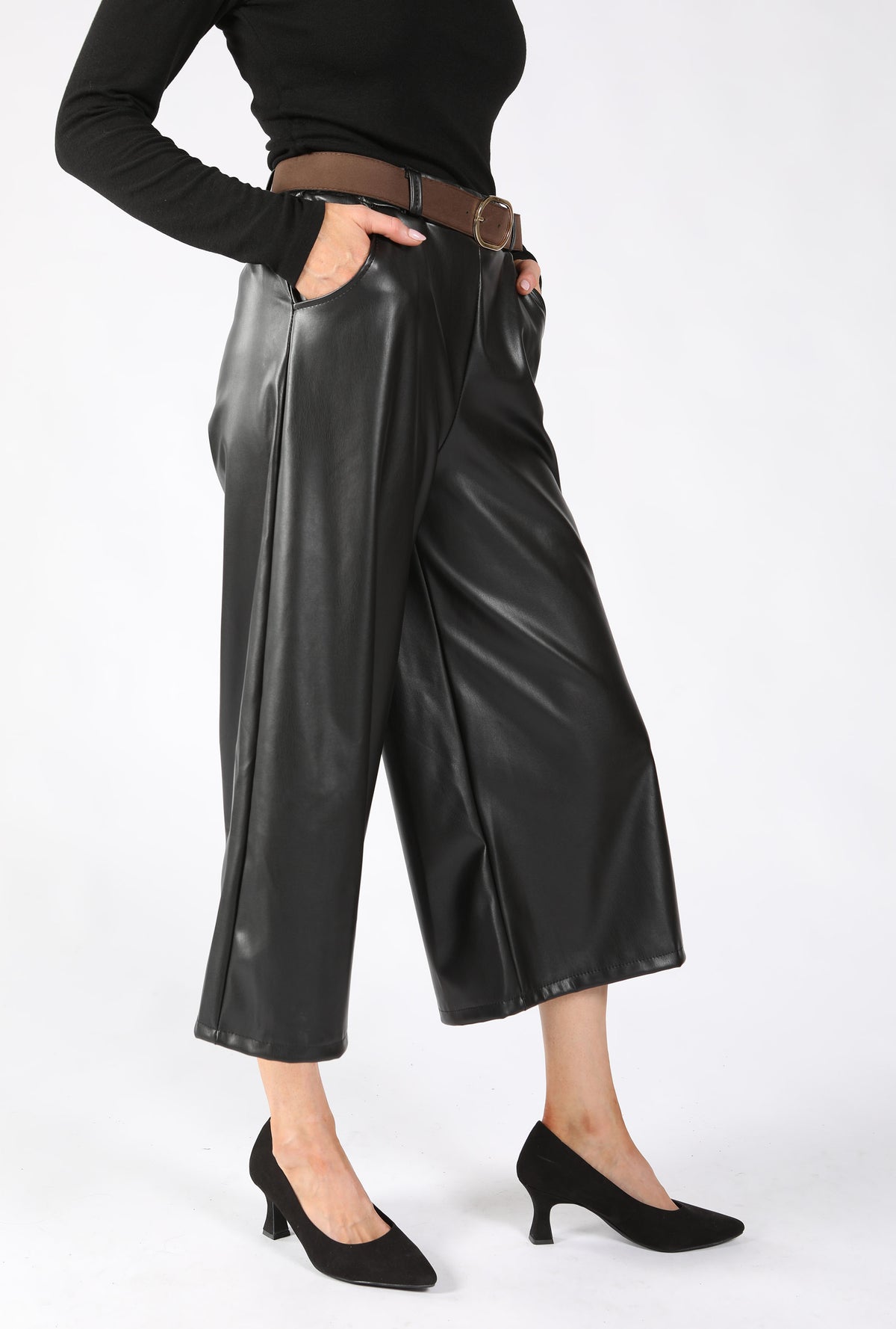 Faux Leather Culottes