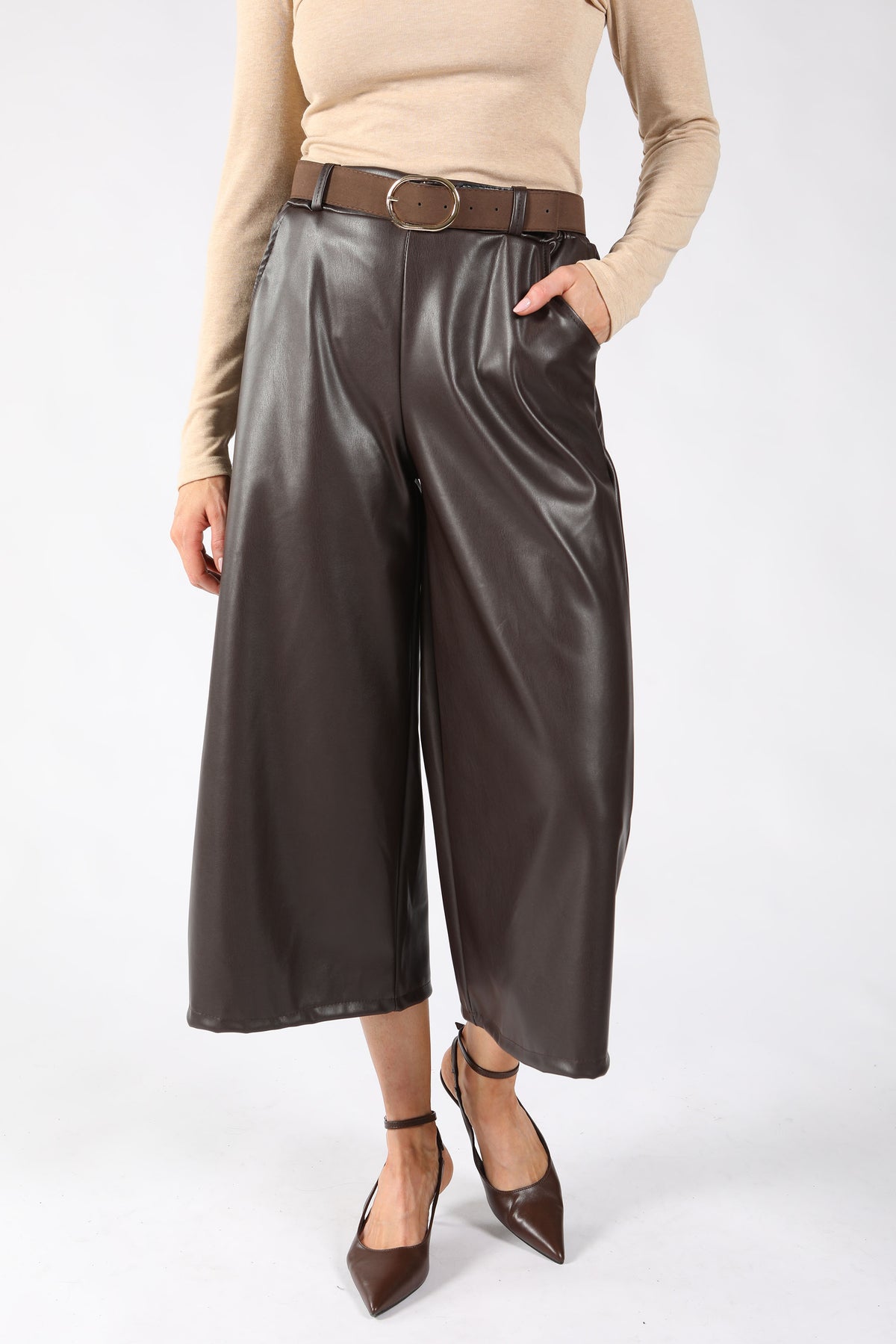 Faux Leather Culottes