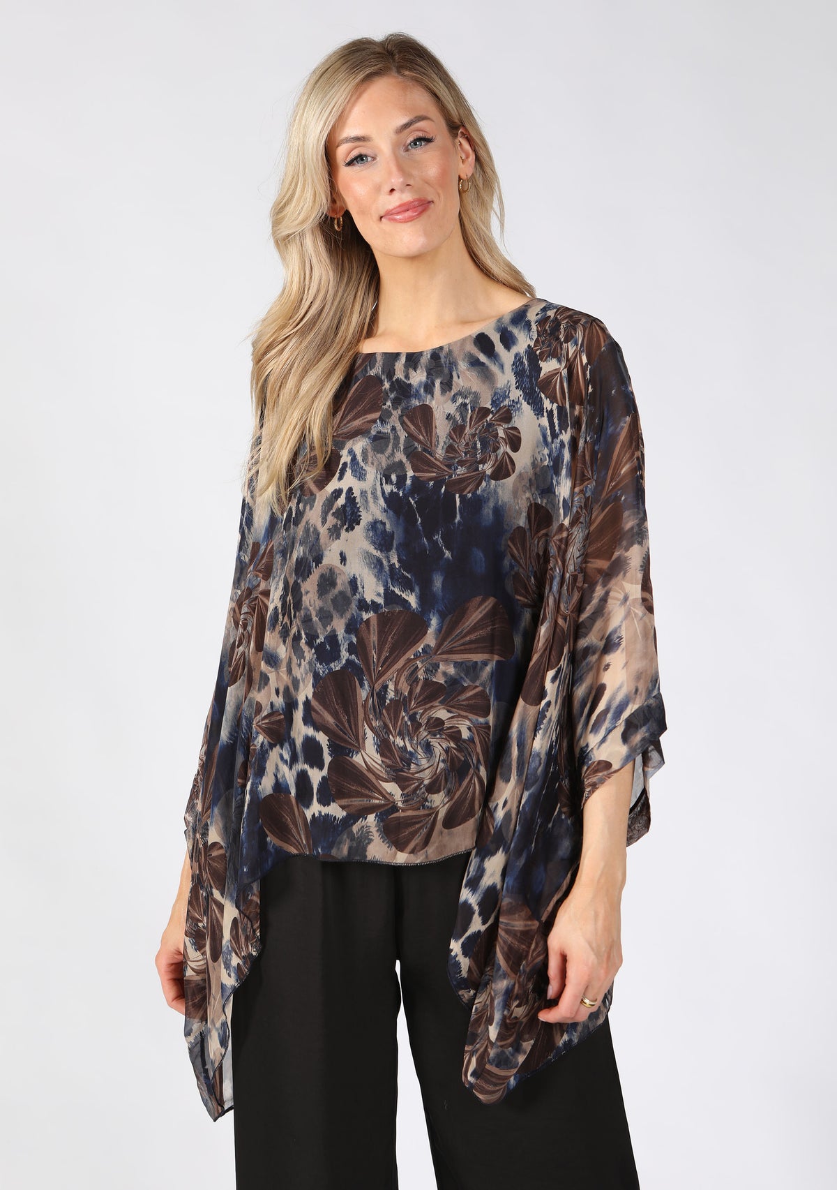Abstract Print Flowy Blouse