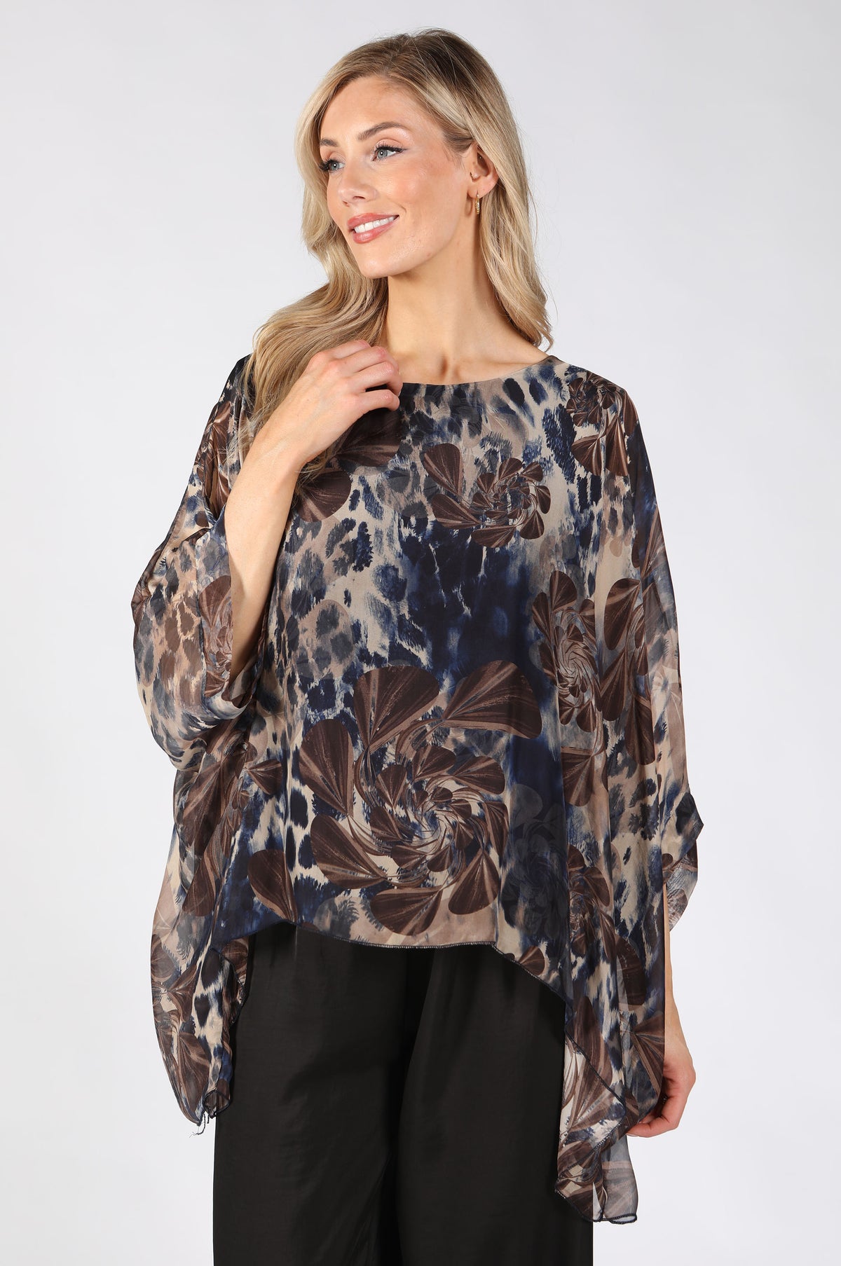 Abstract Print Flowy Blouse