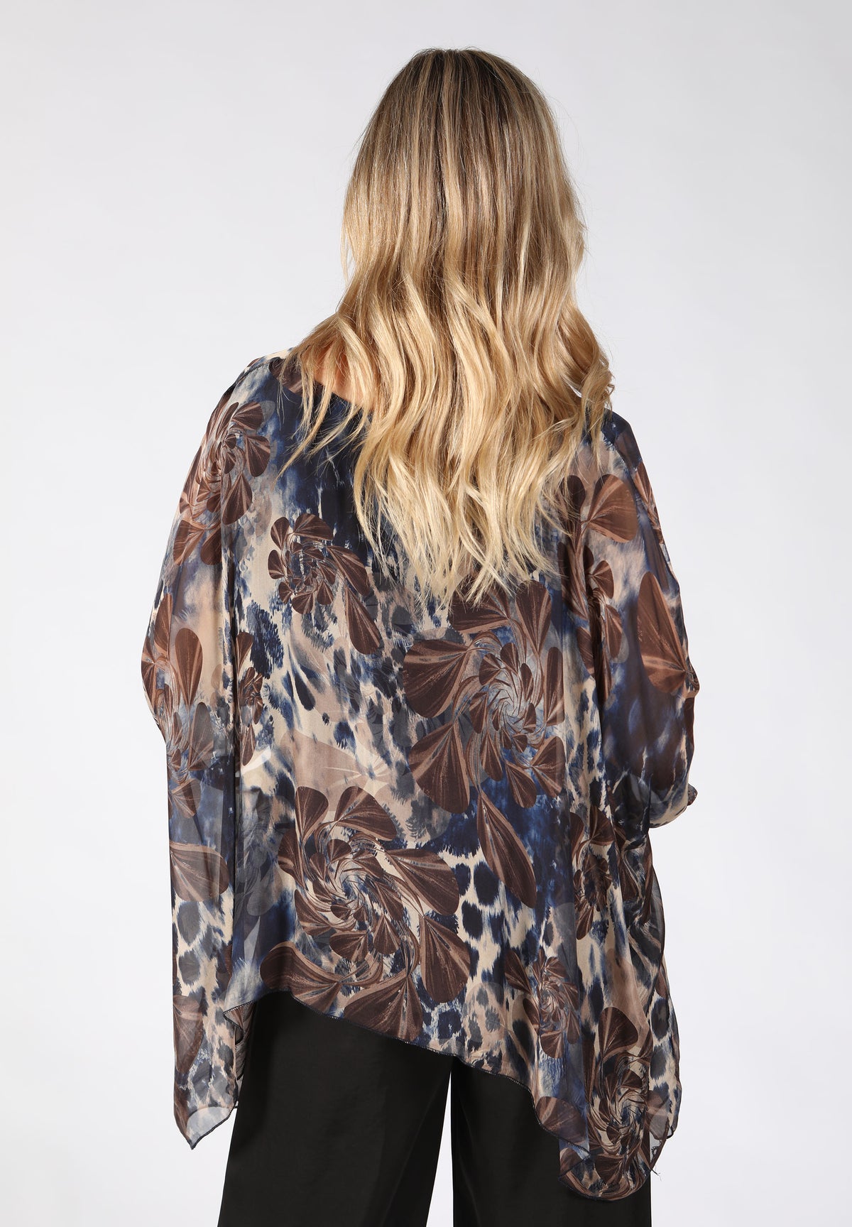 Abstract Print Flowy Blouse